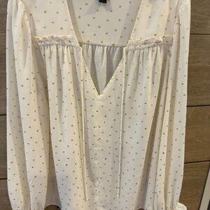 Current Air Blouse XS, Ivory, Anthropologie